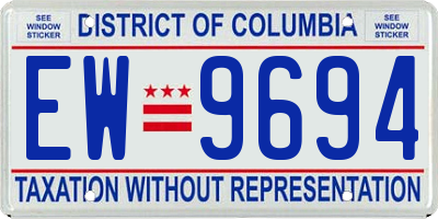 DC license plate EW9694