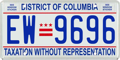 DC license plate EW9696