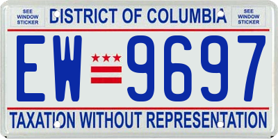 DC license plate EW9697