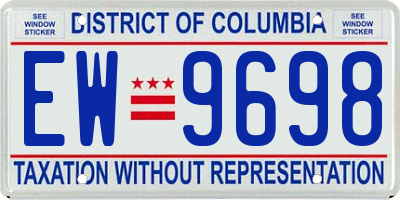 DC license plate EW9698