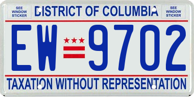 DC license plate EW9702