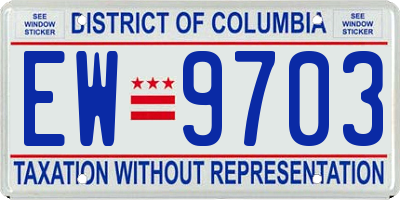 DC license plate EW9703