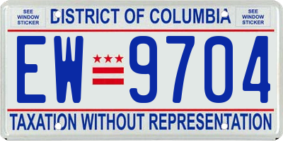 DC license plate EW9704