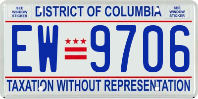 DC license plate EW9706