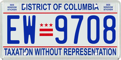 DC license plate EW9708