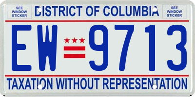 DC license plate EW9713