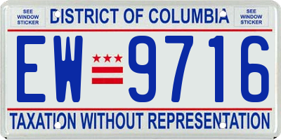 DC license plate EW9716