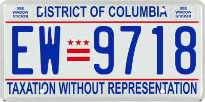 DC license plate EW9718