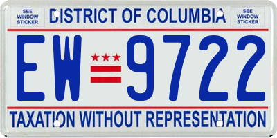 DC license plate EW9722