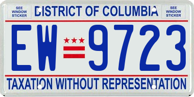 DC license plate EW9723