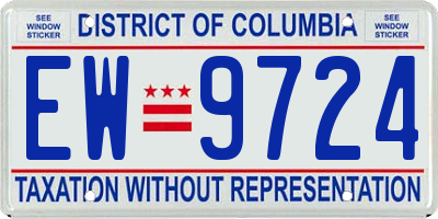 DC license plate EW9724