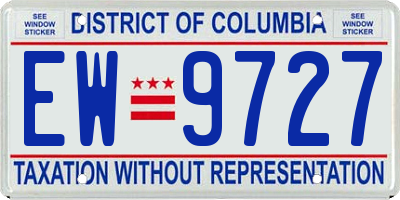 DC license plate EW9727