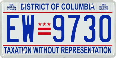 DC license plate EW9730