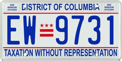 DC license plate EW9731