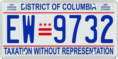 DC license plate EW9732
