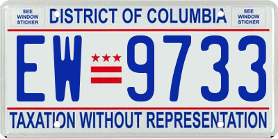 DC license plate EW9733