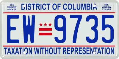 DC license plate EW9735