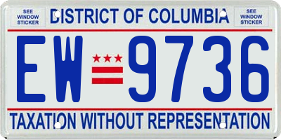 DC license plate EW9736