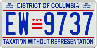 DC license plate EW9737