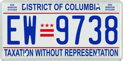 DC license plate EW9738