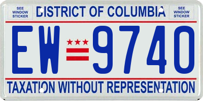 DC license plate EW9740