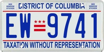 DC license plate EW9741