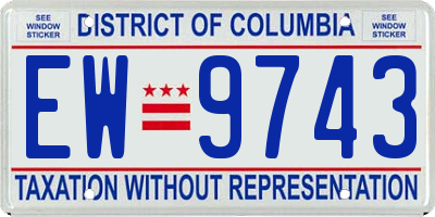 DC license plate EW9743