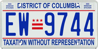 DC license plate EW9744