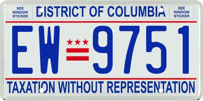 DC license plate EW9751
