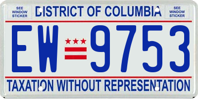 DC license plate EW9753