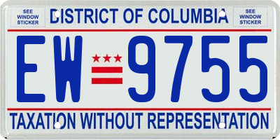 DC license plate EW9755