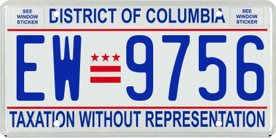 DC license plate EW9756