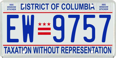 DC license plate EW9757