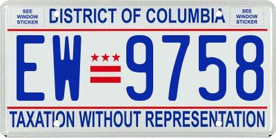 DC license plate EW9758