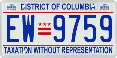 DC license plate EW9759