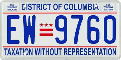 DC license plate EW9760