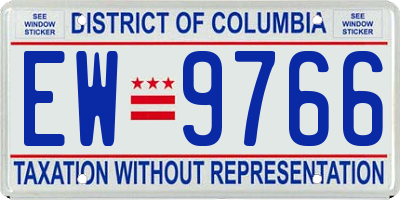 DC license plate EW9766