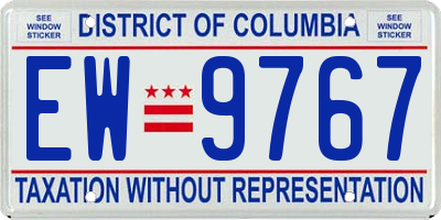 DC license plate EW9767