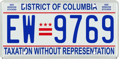 DC license plate EW9769