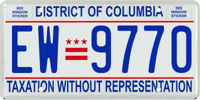DC license plate EW9770