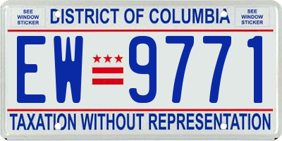 DC license plate EW9771