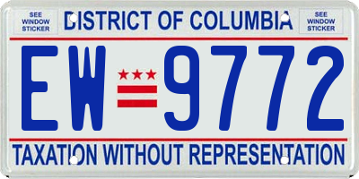 DC license plate EW9772
