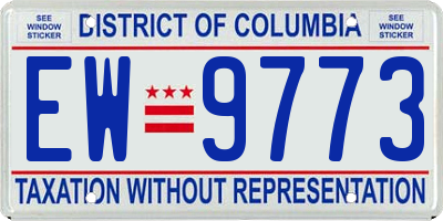 DC license plate EW9773