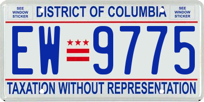 DC license plate EW9775