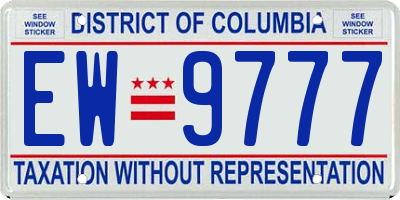 DC license plate EW9777