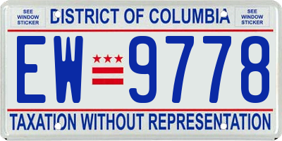 DC license plate EW9778