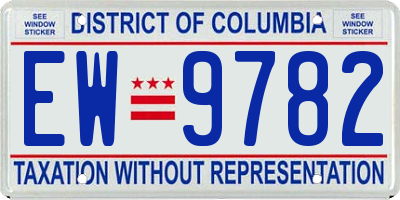 DC license plate EW9782
