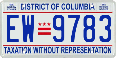 DC license plate EW9783