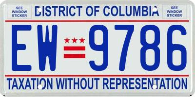 DC license plate EW9786