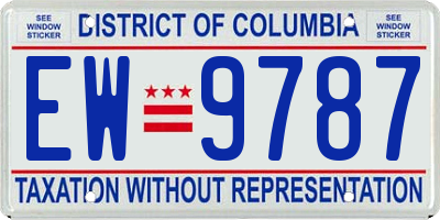 DC license plate EW9787